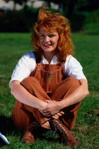 Patricia Kerrigan actress sitting on grass September 1987 Patricia Kerrigan actress sitting on grass September 1987