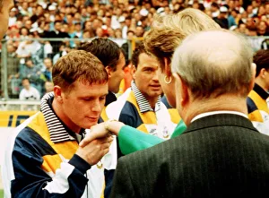 Paul Gascoigne kisses Princess Dianas hand at the FA Cup Final between Spurs Paul Gascoigne kisses Princess Dianas hand at the FA Cup Final between Spurs