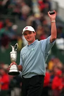 Images Dated 18th July 1999: Paul Lawrie golfer with his trophy July 1999 at the British Open Golf Championships