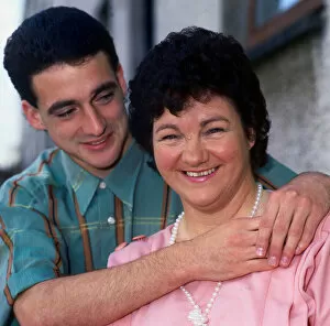 Paul McStay with his arms around mother Sadie May 1986