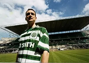 Images Dated 6th December 1995: Paul McStay Celtic football team captain standing football pitch stand behind