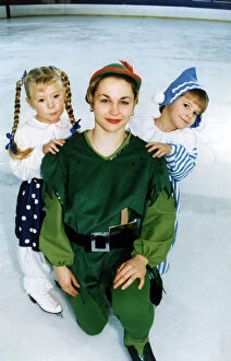 Images Dated 9th December 1993: Paula Wilkinson who plays Peter Pan in the Forum Ice Panto, Billingham with Loopy Loo
