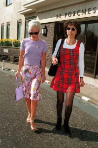 Paula Yates TV Presenter With Friend At Porchester Gate Paula Yates TV Presenter With Friend At Porchester Gate