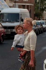 Paula Yates TV Presenter September 1998 Leaving her home in Notting Hill holding Paula Yates TV Presenter September 1998 Leaving her home in Notting Hill holding