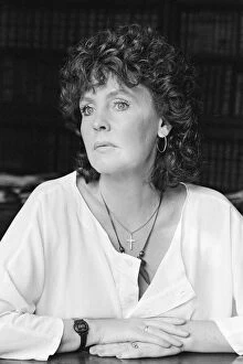 Pauline Collins on the set of 'The Black Tower' in Norfolk. 25th July 1985