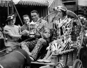 Pearly King and Queen Mr and Mrs Newham and Mrs John Walker presenting to them the 1st Pearly King and Queen Mr and Mrs Newham and Mrs John Walker presenting to them the 1st
