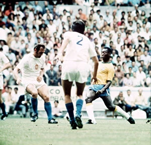 Pele during 1970 World Cup match Brazil V Czech