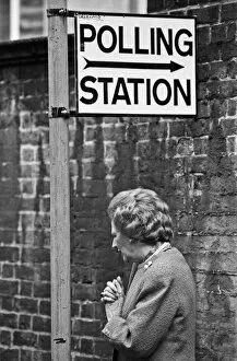 Images Dated 11th June 1987: A pensive British Conservative Prime Minister, Margaret Thatcher