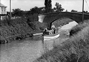 People enjoying a trip down the canal. September 1956 People enjoying a trip down the canal. September 1956