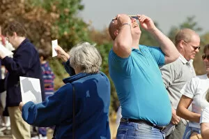 Images Dated 11th August 1999: People watching the solar eclipse at Bidston Hill. 11th August 1999