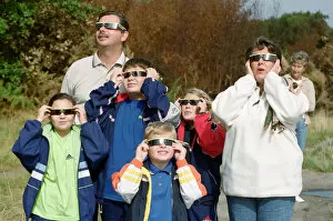 Images Dated 11th August 1999: People watching the solar eclipse at Bidston Hill. 11th August 1999