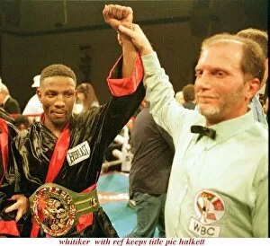 Images Dated 26th August 1995: Pernell Whitaker with referee wins fight against Gary Jacobs boxing