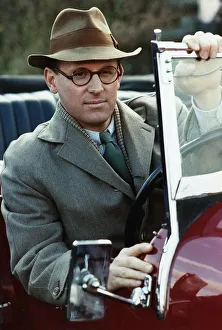 Peter Davison actor sitting in the car open hood- December 1988 Peter Davison actor sitting in the car open hood- December 1988