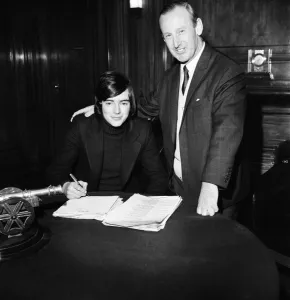 Peter Marinello signs for Arsenal. Hibbs winger, Peter Marinello signs the Arsenal Peter Marinello signs for Arsenal. Hibbs winger, Peter Marinello signs the Arsenal