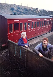Peter Wakeman and Mel Deighton who restored the Victorian railway carriage at Tanfield Peter Wakeman and Mel Deighton who restored the Victorian railway carriage at Tanfield