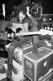 1982 Collection: Phil Lynott of Thin Lizzy during a recording session for the groups new album