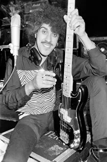 Images Dated 27th September 1982: Phil Lynott of Thin Lizzy during a recording session for the groups new album