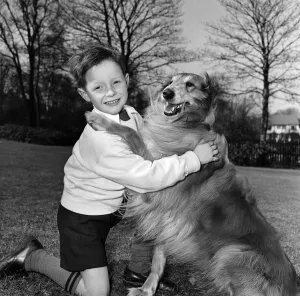 Philip Turner with his dog Rex. 9th April 1963 Philip Turner with his dog Rex. 9th April 1963