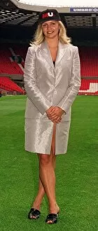 Images Dated 10th August 1998: Phillipa Gant TV Presenter at Manchester Uniteds football ground to launch their new club