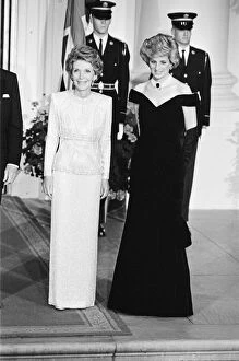 Images Dated 9th November 1985: Picture shows Nancy Reagan (left) and Princess Diana (right)
