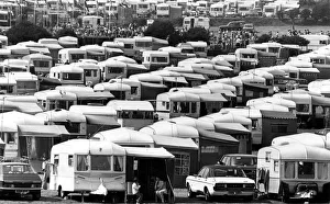 Picture shows rows of caravans at Gower - 30th July 1980 Picture shows rows of caravans at Gower - 30th July 1980