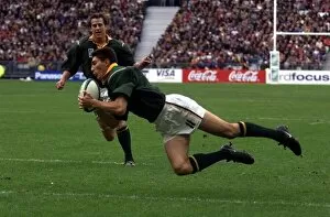 Images Dated 24th October 1999: Pieter Rossouw Rugby Union Player of South Africa Oct 1999 scores a try against