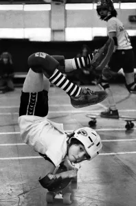 Images Dated 26th February 1978: Pint-sized Ashley Kane, aged eight, from Washington shows the sort of skills which won
