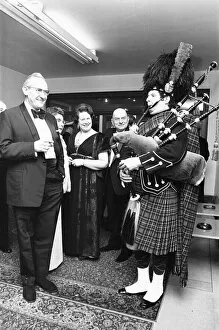 Images Dated 31st December 1971: A piper welcomes the guest to the Birmingham and West Midlands Scottish Society Hogmanay