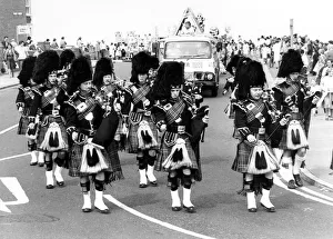 The pipes and drums of the 72 Royal Engineers (V) from Gateshead in a carnival procession The pipes and drums of the 72 Royal Engineers (V) from Gateshead in a carnival procession