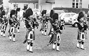 Images Dated 6th July 1981: The pipes and drums of the Newcastle City Pipe Band opening a summer fayre in July 1981