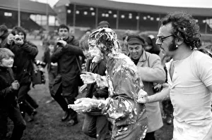Players covered in soapy water during Charity football match. November 1969 Z11133-002 Players covered in soapy water during Charity football match. November 1969 Z11133-002