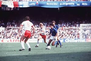 Images Dated 8th July 1982: Poland v Italy 1982 World Cup match Antogoni Buncol running with the ball