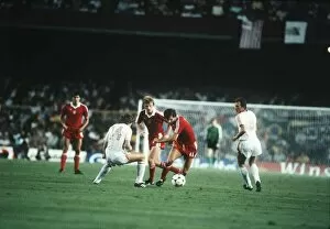 Images Dated 4th July 1982: Poland v Russia 1982 World Cup Sergei Borovski looks to time his tackle as