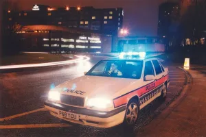 Images Dated 1st June 1995: A police officer watches the traffic whizz by in his patrol car 01 / 06 / 95 circa