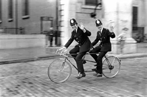 Images Dated 2nd March 1987: Policemen on Tandem bicycle. March 1987