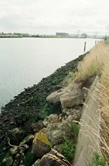 Images Dated 26th July 1993: Polluted section of the River Tees, Middlesbrough, 26th July 1993