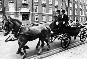 Images Dated 13th April 1970: Pontypool MP Leo Abse and his wife arriving at the Angel Hotel
