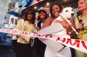 Images Dated 15th August 1996: Pop group Eternal opens the new HMV store on Northumberland Street