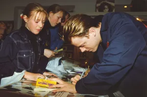 Pop group EYC, Trey McKay at the Gateshead Metrocentre 12 April 1994 Pop group EYC, Trey McKay at the Gateshead Metrocentre 12 April 1994