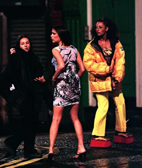 Pop Group Spice Girls filming in Holborn June 1997 for their new film Pop Group Spice Girls filming in Holborn June 1997 for their new film