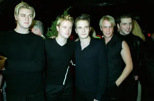 Pop Group Westlife at Home nightclub September 1999 Boy band Westlife at Pop Group Westlife at Home nightclub September 1999 Boy band Westlife at