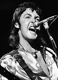 Pop group Wings performing at the Odeon, Leicester. Singer Paul McCartney