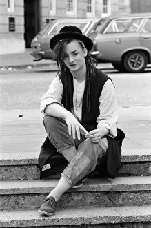 Images Dated 28th September 1982: Pop star Boy George of Culture Club group. Pictured after the group moved into 15th spot