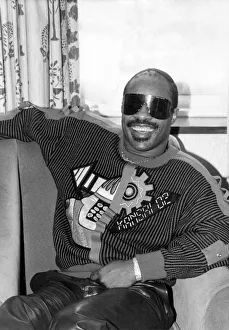 Pop super star Stevie Wonder pictured exclusively in his London Hotel today Pop super star Stevie Wonder pictured exclusively in his London Hotel today