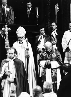 Pope John Paul II and the Archbishop of Canterbury 1982 at special service in Pope John Paul II and the Archbishop of Canterbury 1982 at special service in