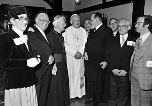 Pope John Paul II mets the Chief Rabbi of the United Kingdom