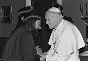 Pope John Paul II in during his visit to Britain in 1982 visits the home of Pope John Paul II in during his visit to Britain in 1982 visits the home of