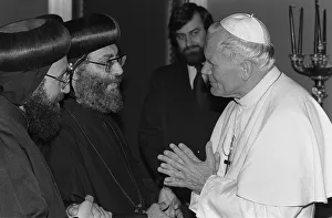Pope John Paul II in during his visit to Britain in 1982 visits the home of Pope John Paul II in during his visit to Britain in 1982 visits the home of