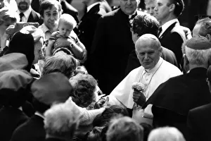 Pope John Paul II visits Britain May 1982 The pope is greeted by Pope John Paul II visits Britain May 1982 The pope is greeted by