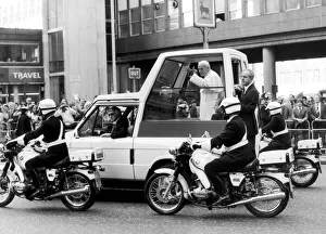 The Pope's visit to the United Kingdom May 1982. Pope John Paul II seen here The Pope's visit to the United Kingdom May 1982. Pope John Paul II seen here
